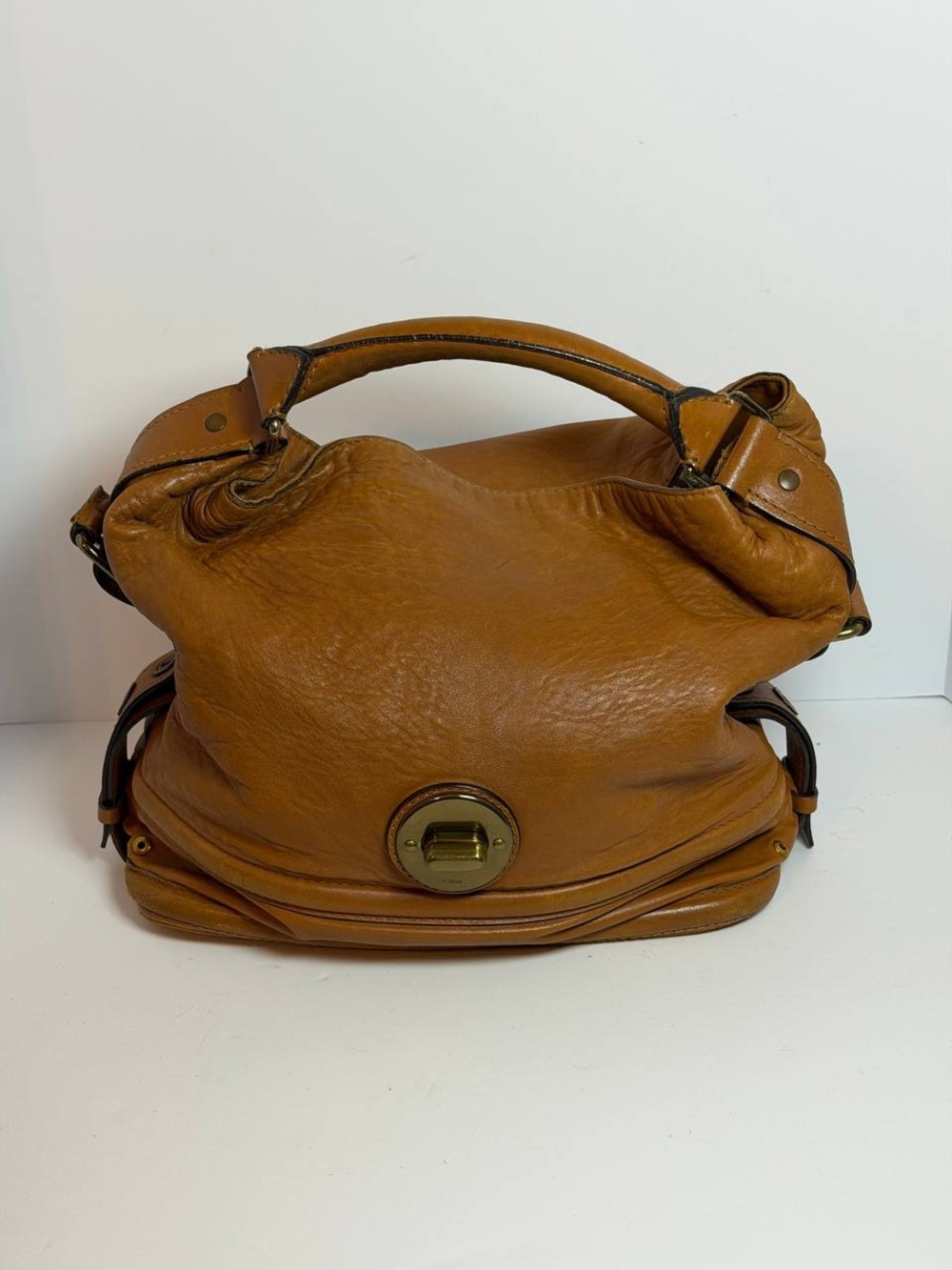 Chloe Ava East-West Brown Leather Hobo Satchel Bag